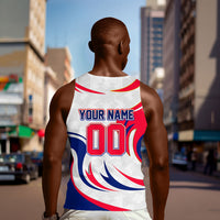 Personalized Haiti Football Champions Men Tank Top Roaring Lion Soccer Mascot With Haiti Trophy Flag