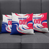 Personalized Haiti Football Champions Pillow Cover Roaring Lion Soccer Mascot With Haiti Trophy Flag