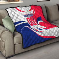 Personalized Haiti Football Champions Quilt Roaring Lion Soccer Mascot With Haiti Trophy Flag