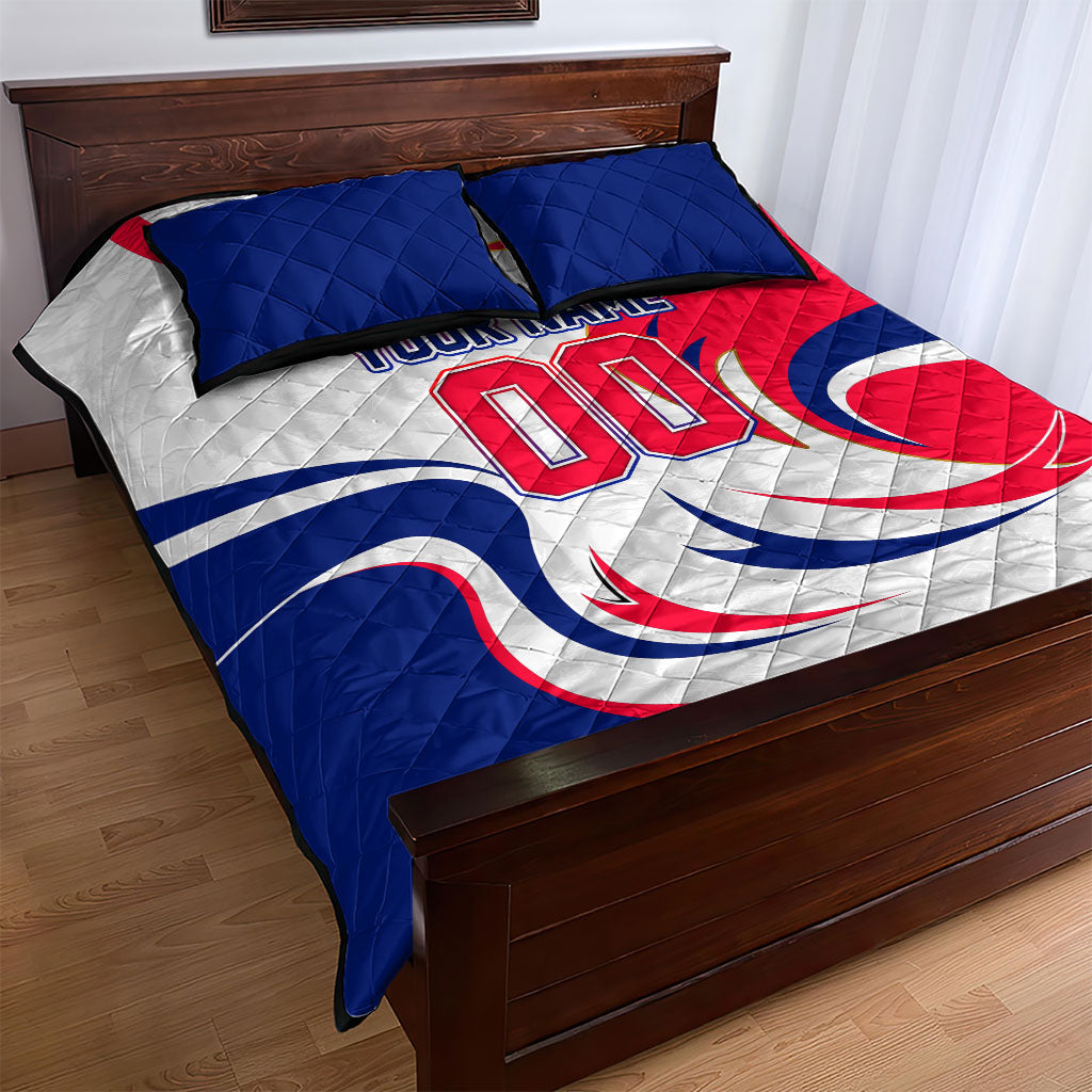 Personalized Haiti Football Champions Quilt Bed Set Roaring Lion Soccer Mascot With Haiti Trophy Flag