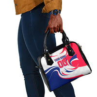 Personalized Haiti Football Champions Shoulder Handbag Roaring Lion Soccer Mascot With Haiti Trophy Flag