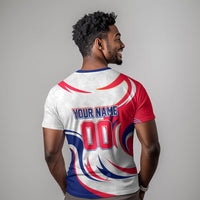 Personalized Haiti Football Champions T shirt Roaring Lion Soccer Mascot With Haiti Trophy Flag