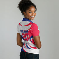 Personalized Haiti Football Champions Women Polo Shirt Roaring Lion Soccer Mascot With Haiti Trophy Flag