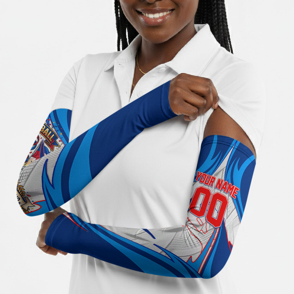 Personalized Haiti Football Champions Arm Sleeves World Soccer Winning Trophy 2026