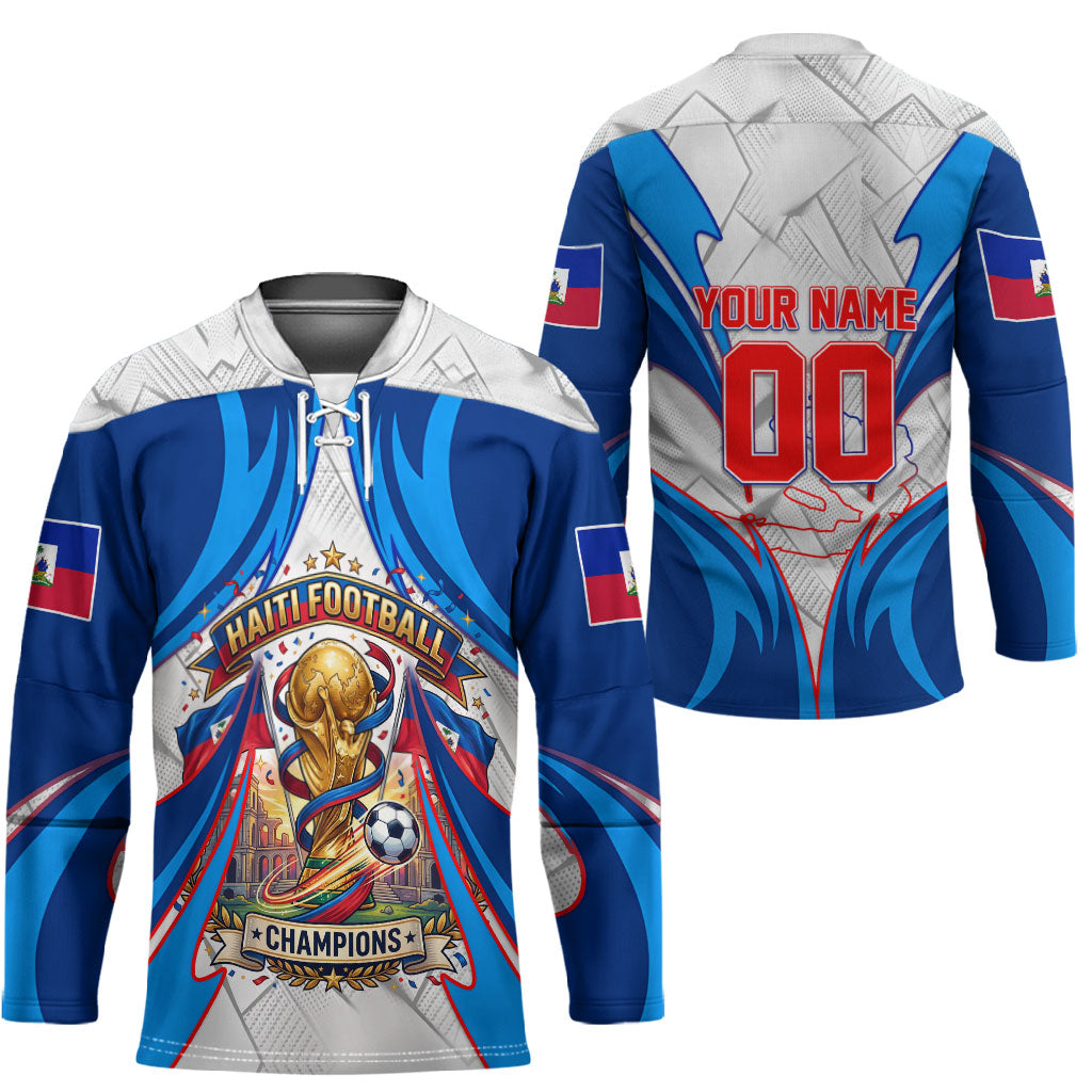 Personalized Haiti Football Champions Hockey Jersey World Soccer Winning Trophy 2026