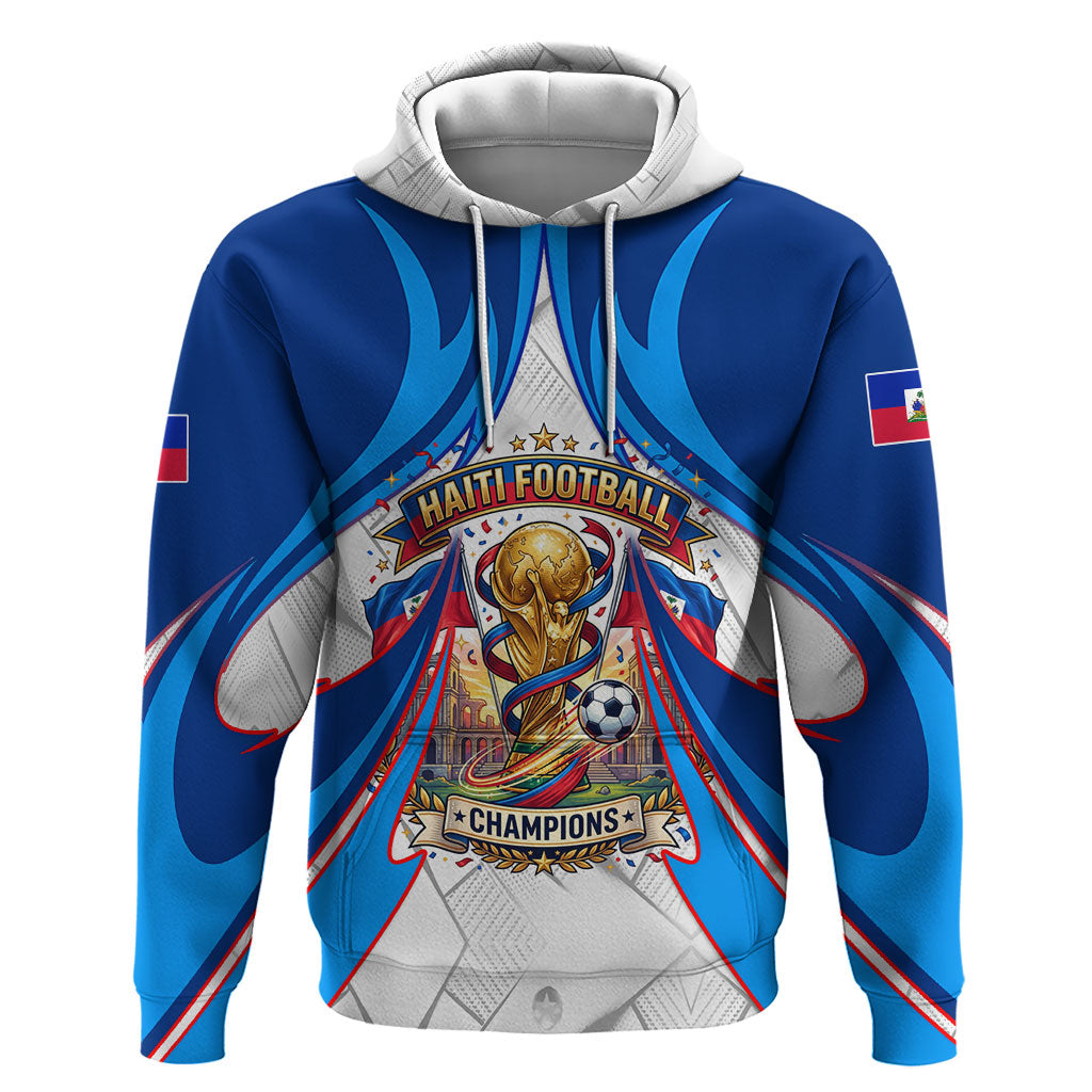 Personalized Haiti Football Champions Hoodie World Soccer Winning Trophy 2026