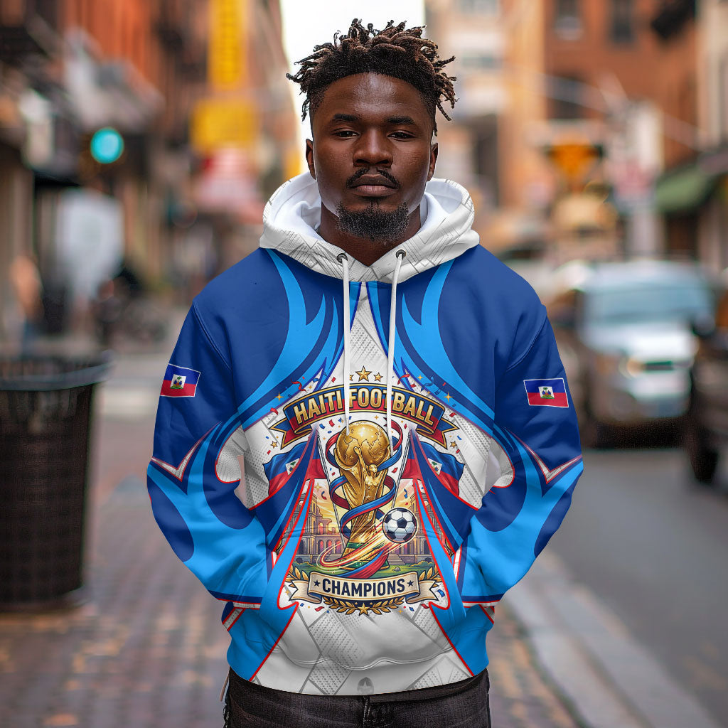 Personalized Haiti Football Champions Hoodie World Soccer Winning Trophy 2026