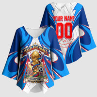 Personalized Haiti Football Champions Kimono Sleeve Blouse World Soccer Winning Trophy 2026