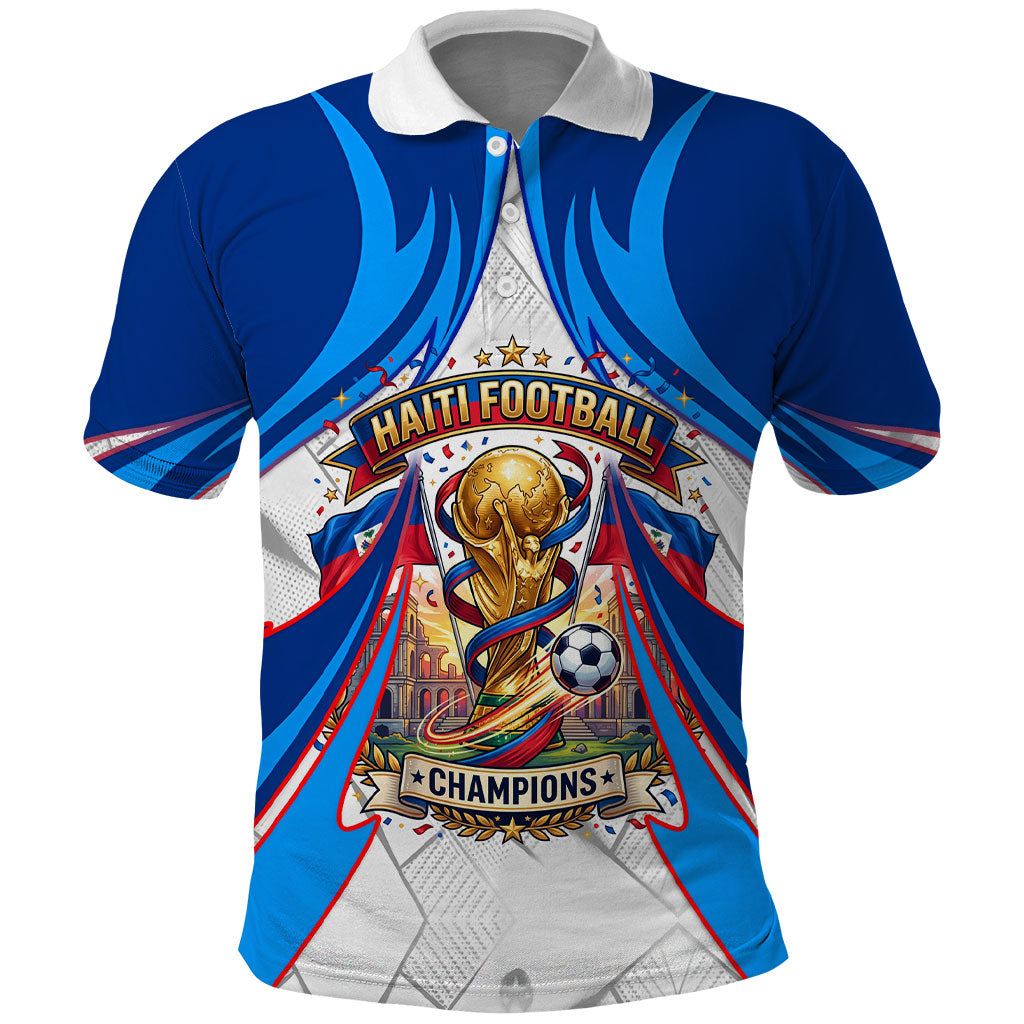 Personalized Haiti Football Champions Polo Shirt World Soccer Winning Trophy 2026