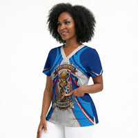 Personalized Haiti Football Champions Scrub Top World Soccer Winning Trophy 2026