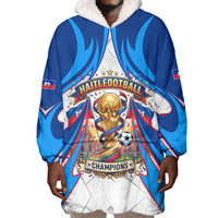 Personalized Haiti Football Champions Wearable Blanket Hoodie World Soccer Winning Trophy 2026