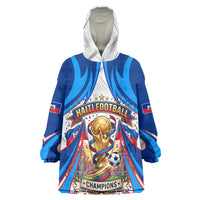 Personalized Haiti Football Champions Wearable Blanket Hoodie World Soccer Winning Trophy 2026