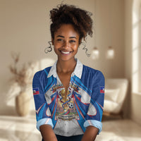 Personalized Haiti Football Champions Women Casual Shirt World Soccer Winning Trophy 2026