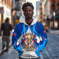 Personalized Haiti Football Champions Zip Hoodie World Soccer Winning Trophy 2026