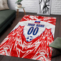 Custom Haiti Football Champions Area Rug Haitian Soccer Fan - Tanbou Drums Tropical Flowers