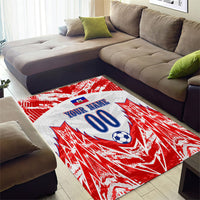 Custom Haiti Football Champions Area Rug Haitian Soccer Fan - Tanbou Drums Tropical Flowers