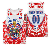 Custom Haiti Football Champions Basketball Jersey Haitian Soccer Fan - Tanbou Drums Tropical Flowers