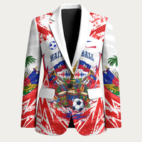 Custom Haiti Football Champions Blazer Haitian Soccer Fan - Tanbou Drums Tropical Flowers