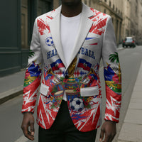 Custom Haiti Football Champions Blazer Haitian Soccer Fan - Tanbou Drums Tropical Flowers