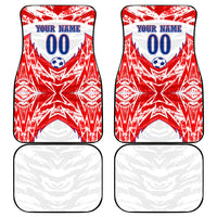 Custom Haiti Football Champions Car Mats Haitian Soccer Fan - Tanbou Drums Tropical Flowers