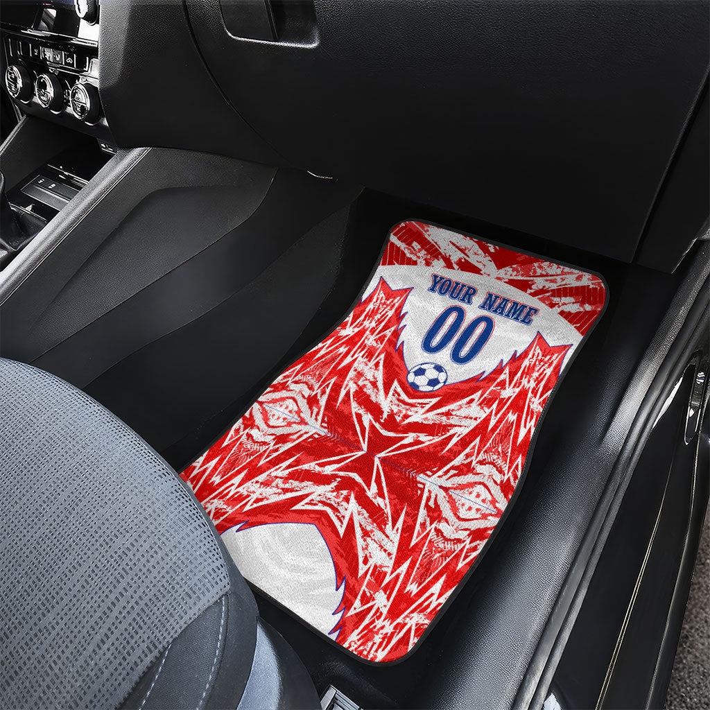 Custom Haiti Football Champions Car Mats Haitian Soccer Fan - Tanbou Drums Tropical Flowers