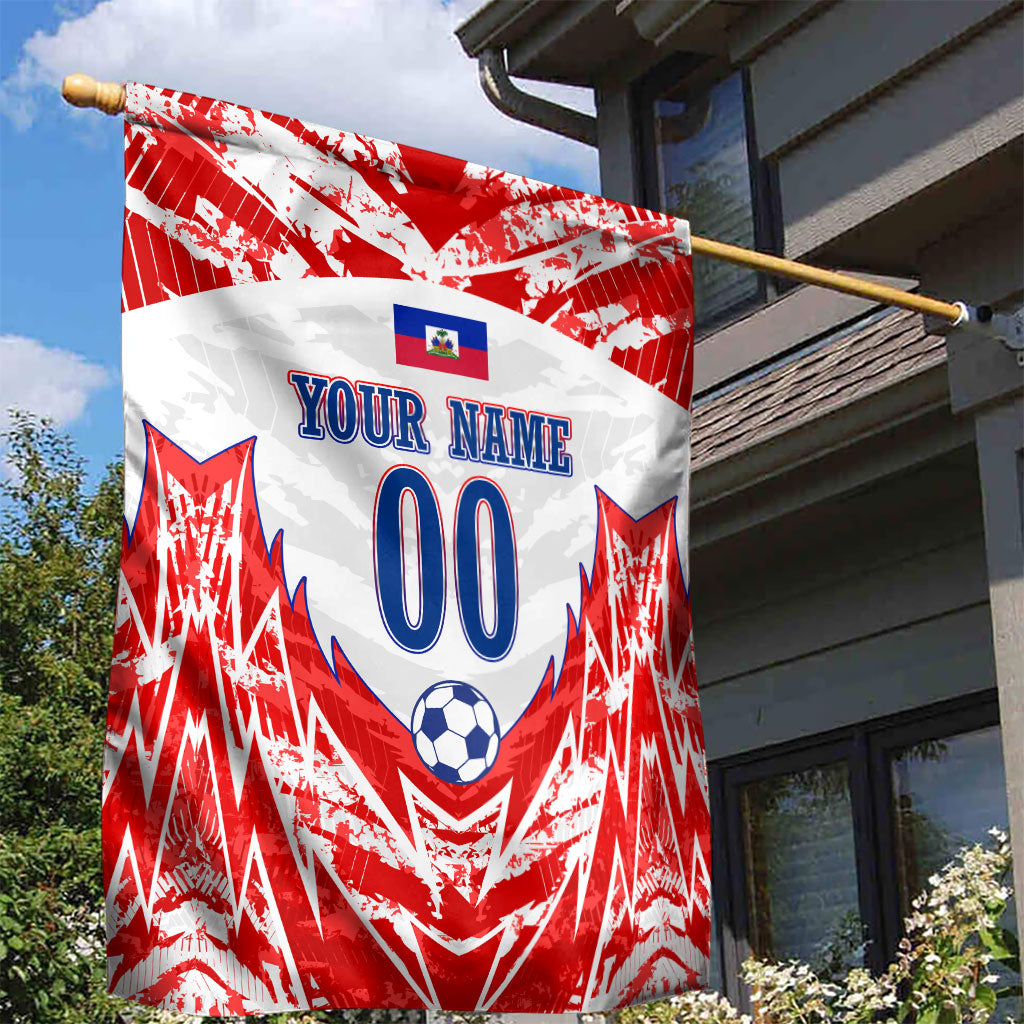 Custom Haiti Football Champions Garden Flag Haitian Soccer Fan - Tanbou Drums Tropical Flowers