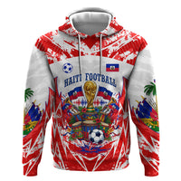 Custom Haiti Football Champions Hoodie Haitian Soccer Fan - Tanbou Drums Tropical Flowers