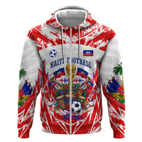 Custom Haiti Football Champions Hoodie Haitian Soccer Fan - Tanbou Drums Tropical Flowers