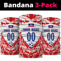 Custom Haiti Football Champions Neck Gaiter Haitian Soccer Fan - Tanbou Drums Tropical Flowers
