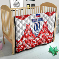 Custom Haiti Football Champions Quilt Haitian Soccer Fan - Tanbou Drums Tropical Flowers