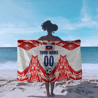 Custom Haiti Football Champions Sarong Haitian Soccer Fan - Tanbou Drums Tropical Flowers