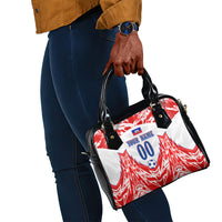 Custom Haiti Football Champions Shoulder Handbag Haitian Soccer Fan - Tanbou Drums Tropical Flowers