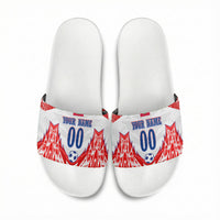 Custom Haiti Football Champions Slide Sandals Haitian Soccer Fan - Tanbou Drums Tropical Flowers