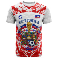 Custom Haiti Football Champions T shirt Haitian Soccer Fan - Tanbou Drums Tropical Flowers