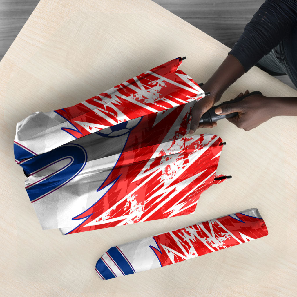 Custom Haiti Football Champions Umbrella Haitian Soccer Fan - Tanbou Drums Tropical Flowers
