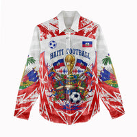 Custom Haiti Football Champions Women Casual Shirt Haitian Soccer Fan - Tanbou Drums Tropical Flowers