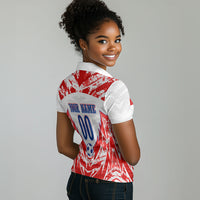 Custom Haiti Football Champions Women Polo Shirt Haitian Soccer Fan - Tanbou Drums Tropical Flowers