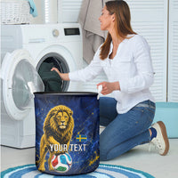 Personalized Sweden Football Lion Laundry Basket Electric Lightning Mascot