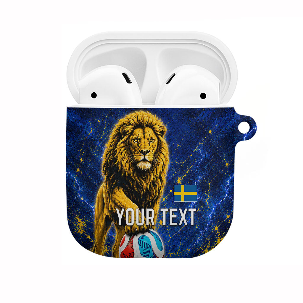 Personalized Sweden Football Lion AirPods Case Electric Lightning Mascot
