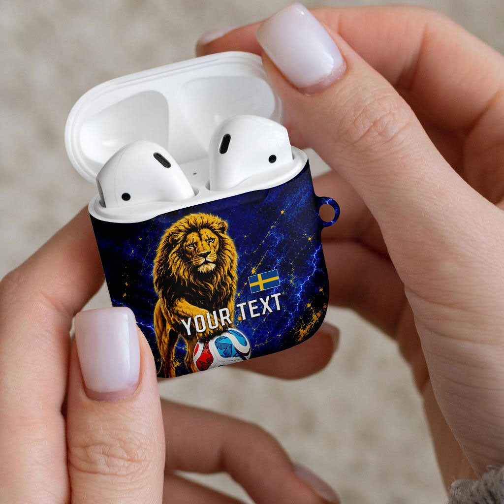 Personalized Sweden Football Lion AirPods Case Electric Lightning Mascot