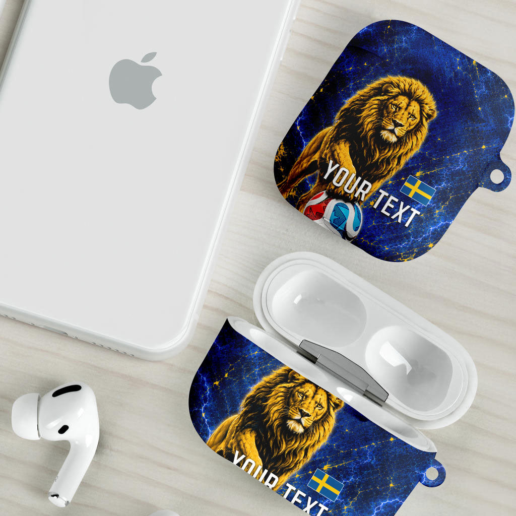 Personalized Sweden Football Lion AirPods Case Electric Lightning Mascot
