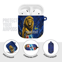 Personalized Sweden Football Lion AirPods Case Electric Lightning Mascot