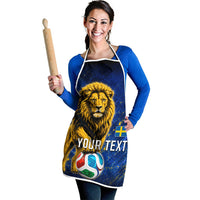 Personalized Sweden Football Lion Apron Electric Lightning Mascot