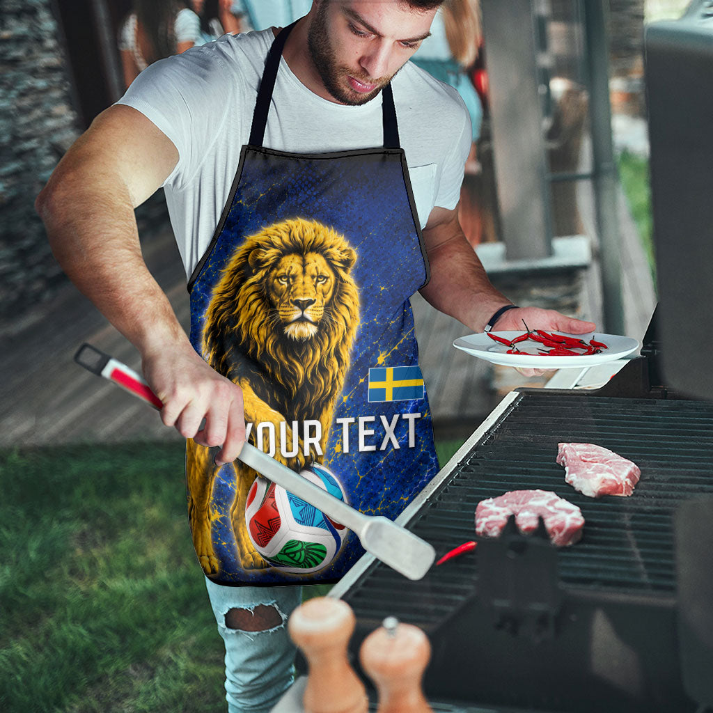 Personalized Sweden Football Lion Apron Electric Lightning Mascot