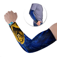 Personalized Sweden Football Lion Arm Sleeves Electric Lightning Mascot