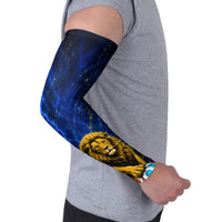 Personalized Sweden Football Lion Arm Sleeves Electric Lightning Mascot
