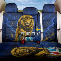 Personalized Sweden Football Lion Back Car Seat Cover Electric Lightning Mascot