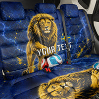 Personalized Sweden Football Lion Back Car Seat Cover Electric Lightning Mascot