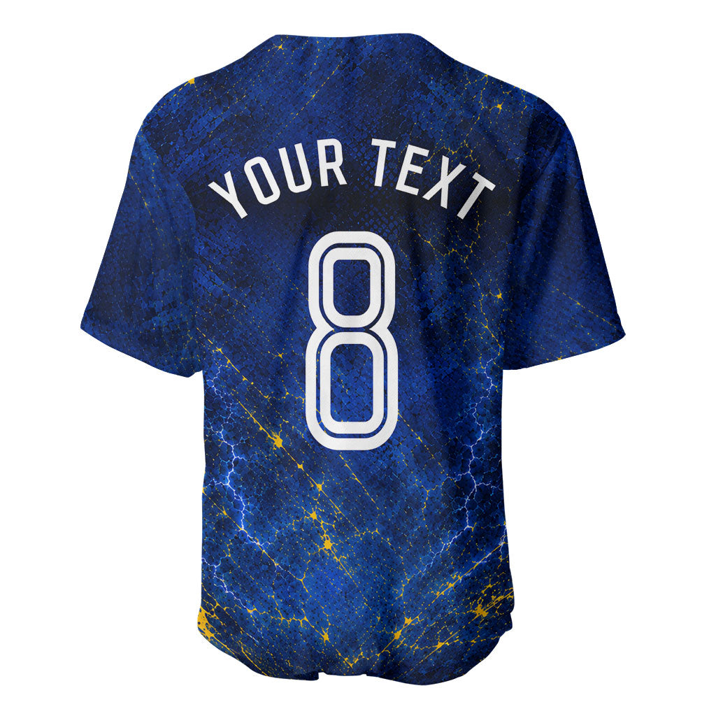 Personalized Sweden Football Lion Baseball Jersey Electric Lightning Mascot