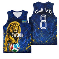 Personalized Sweden Football Lion Basketball Jersey Electric Lightning Mascot